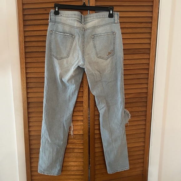 Express Jeans Women’s Girlfriend Mid Rise Ripped Denim Sz 0 - Picture 5 of 7
